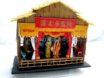 Chinese Cantonese Opera Theatre Miniature Model