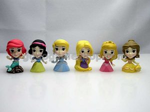 Disney Princess Mini Bubble Head Figurine Capsule Toys Set of 6