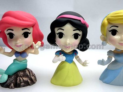 Disney Princess Mini Bubble Head Figurine Capsule Toys Set of 6