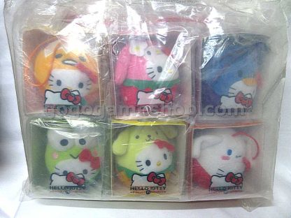 McDonald's Hong Kong 2016 "Hello Kitty Fruit Mart" Plush Doll Ornaments Set of 6 with a bag