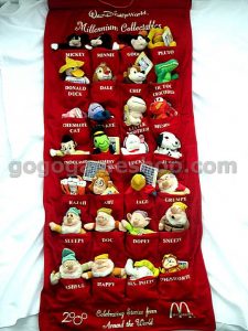 McDonald's Toy 2000 Walt Disney Millennium Collectables Plush Dolls Set of 28 with Handing Bag