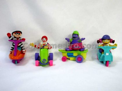 McDonald's Toys 1992 Car Scooter & Skateboard Set of 4