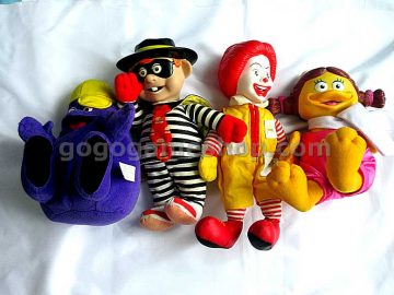 McDonald's Vintage 1997 McDonaldland Character Plush Toy Figure Complete Set of 4