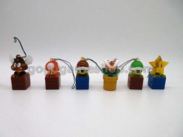 Super Mario Light Mascot 2 Ornaments Gashapon Toy Set of 6